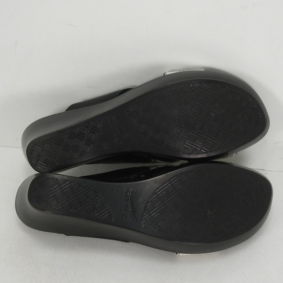 DANSKO LEATHER PLATFORMS WEDGES SLIDES SANDALS 39 - Picture 6 of 8